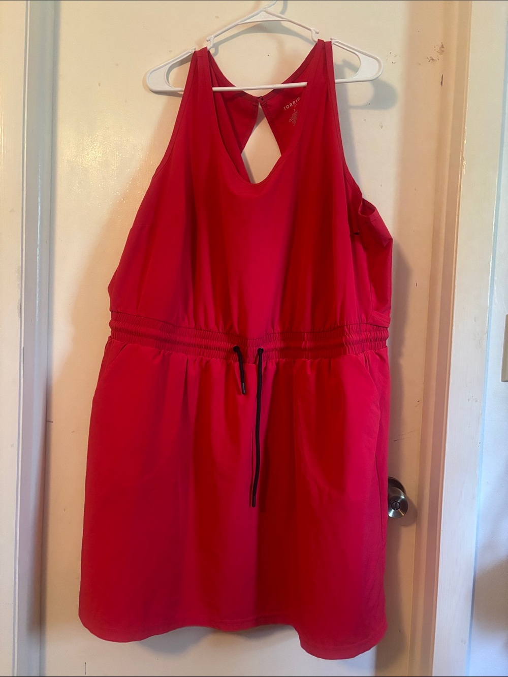 torrid Bright Red Sleeveless Drawstring Mini Dress